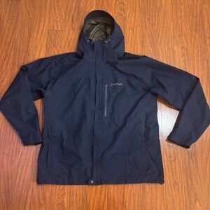 Marmot Gore-Tex Navy Blue Raincoat Mens XXL Full Zip Hooded Rain Jacket